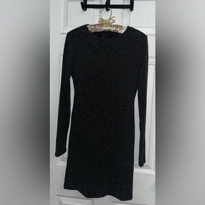 Forever 21 Dark Gray Knit Long Sleeve Dress